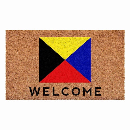 Calloway Mills Personalized Door Mat, Blue, Red, Yellow, Black, Natural, 24 in W x 36 in L 108122436Z